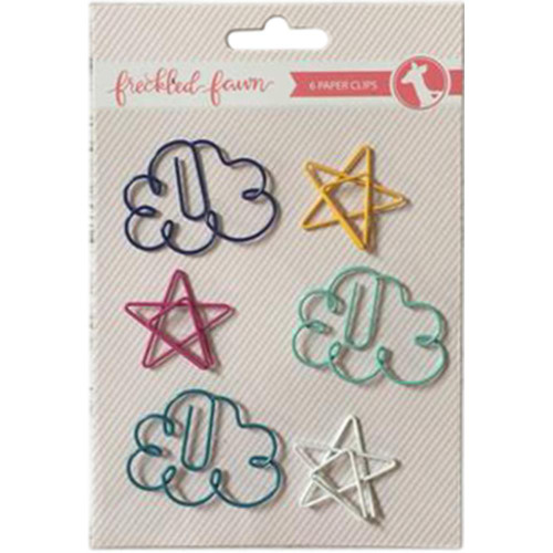 Freckled Fawn - Decorative Metal Paper Clips - Clouds & Stars