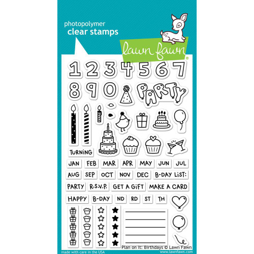 Lawn Fawn Clear Stamps - Plan On It - Birthday