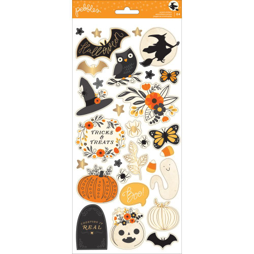 Pebbles - Midnight Haunting - Accent Stickers - Gold Foil