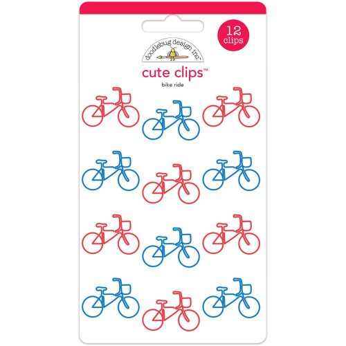 Doodlebug - Cute Clips - Bike Ride - Set of 12