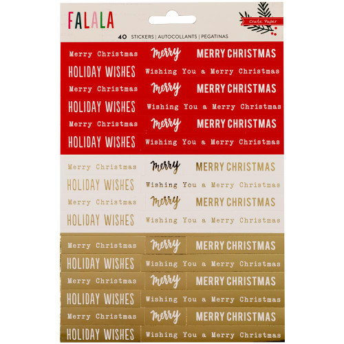 Crate Paper - Fa La La Phrase Stickers with Gold Foil