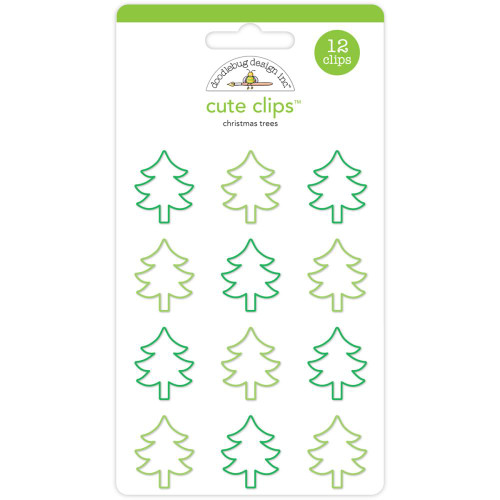 Doodlebug - Cute Clips - Christmas Trees - Set of 12