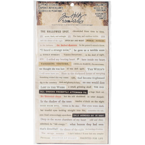 Tim Holtz - Idea-Ology Clippings Stickers - Halloween