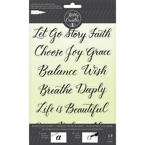 American Crafts - Kelly Creates - Acrylic Traceable Stamps - Quotes 1