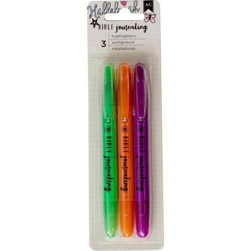 American Crafts - Bible Journaling Highlighters - Set of 3 - Green, Orange, Purple