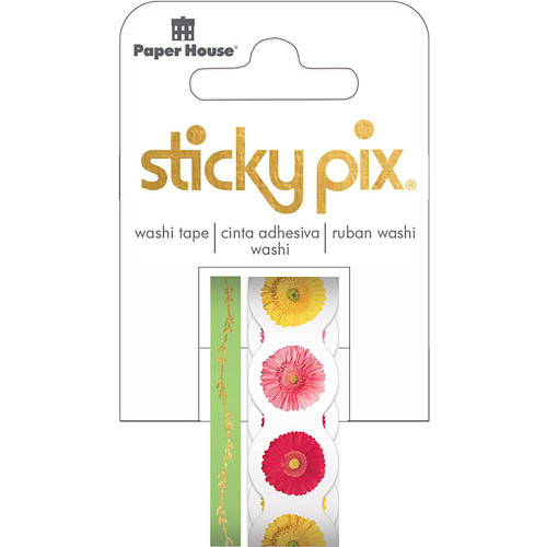 Paper House Sticky Pix Washi Tape - Set of 2 - Gerbera