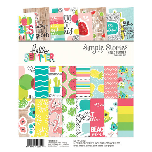 Carpe Diem - Simple Stories - Double-Sided Paper Pad 6" x 8" - Hello Summer