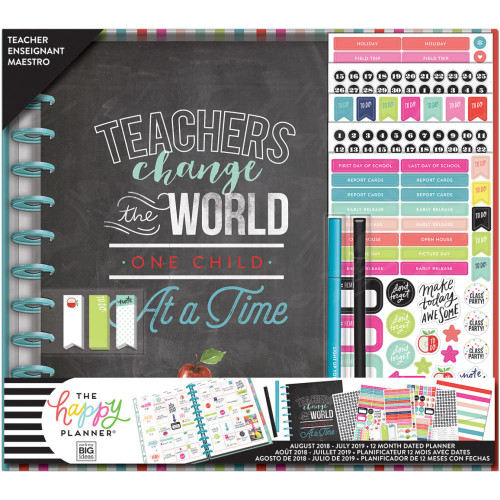 The Happy Planner - Me and My Big Ideas - Box Kit - BIG Teacher Edition - Teachers Change The World (Undated, Teacher)