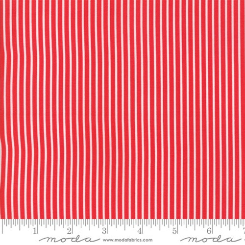 Moda Fabric - Smitten - Bonnie & Camille - Pinstripe Red  #55173 11