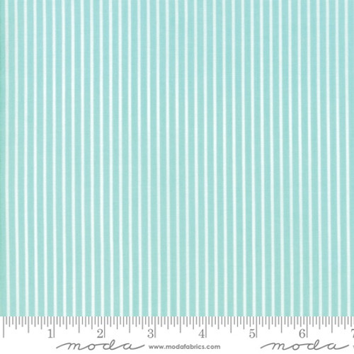 Moda Fabric - Smitten - Bonnie & Camille - Pinstripe Aqua  #55173 12