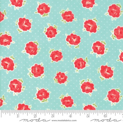 Moda Fabric - Smitten - Bonnie & Camille - Lovely Aqua #55177 12