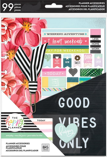 Me and My Big Ideas - The Happy Planner - Good Vibes Only Accessory Pack - Classic - Student