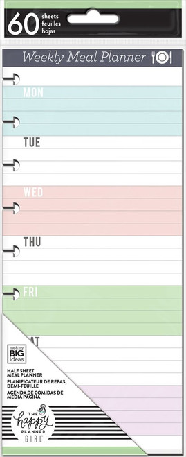 The Happy Planner - Me and My Big Ideas - Classic Refill Note Paper - Half Sheet - Weekly Meal Planner - Daydreamer