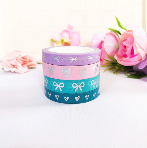 Oh So Paperies - Hearts and Tie Knots Washi Tape Collection - Set of 4