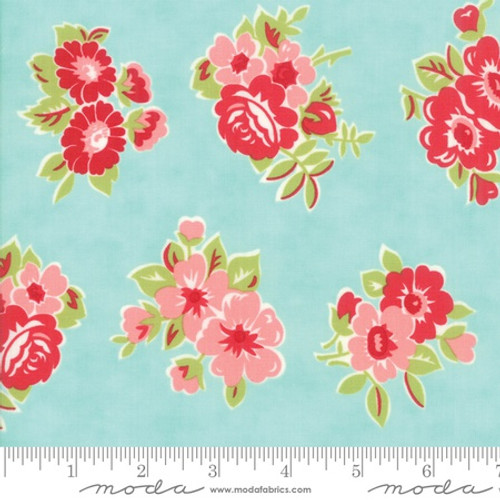 Moda Fabric - Little Snippets - Bonnie & Camille -Aqua #55188  12