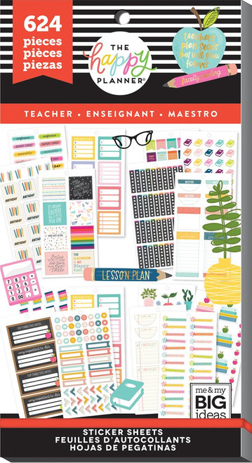 Me and My Big Ideas - The Happy Planner - Value Pack Stickers - BIG - Teacher Functional (#624)