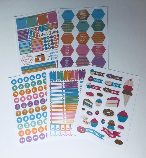 Purple Trail -  Planner Stickers - Premium - Travel & Cupcakes Pack