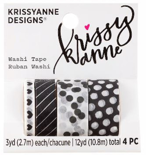 Krissyanne Designs - Kawaii Washi Tape Pack - Black & White