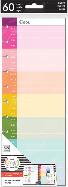 The Happy Planner - Me and My Big Ideas - Big Refill Note Paper - Half Sheet - Hourly Color Block