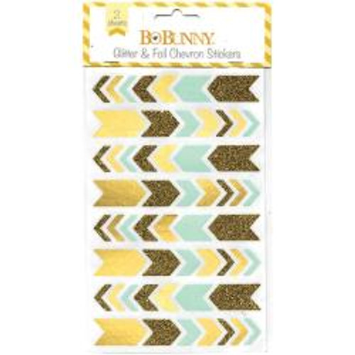 BoBunny - Glitter & Foil Chevron Stickers