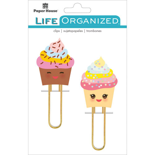 Paper House Life Organized - Puffy Clips - Set of 2 - Kawaii Cupcakes