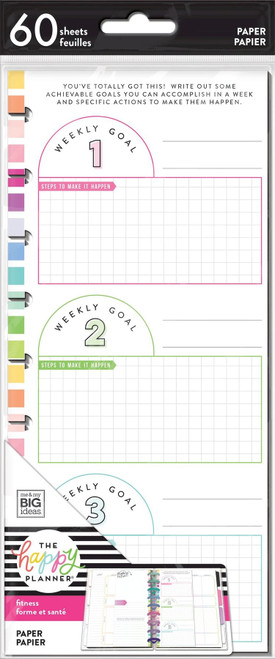 The Happy Planner - Me and My Big Ideas - Classic Refill Note Paper - Half Sheet - Fitness