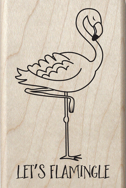 Hampton Art - Mounted Rubber Stamp - Let's Flamingle