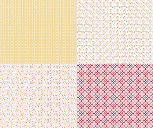 Riley Blake Fabric - Sew Cherry 2 - Lori Holt - Fat Quarter Panel - Yellow