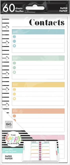 The Happy Planner - Me and My Big Ideas - Classic Half Sheet Filler Paper - Contacts