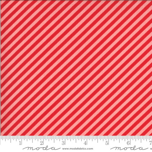 Moda Fabric - Shine On - Bonnie & Camille - Stripe Red Pink #55215 15