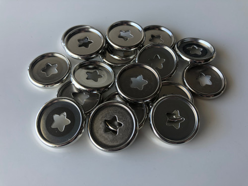 Plastic Planner Discs - Small (28mm) - Silver - Stars - Set of 11