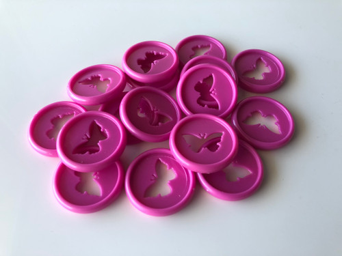 Plastic Planner Discs - Small (26mm) - Purple/Pink - Butterfly - Set of 11