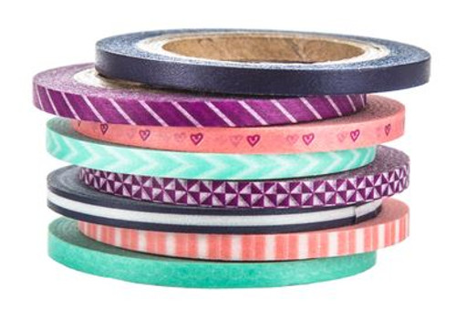 The Paper Studio - Mint and Pink Washi Tape (3mm)