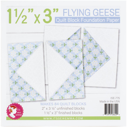 It's Sew Emma - Quilt Block Foundation Paper - 1.5" x 3" Flying Geese