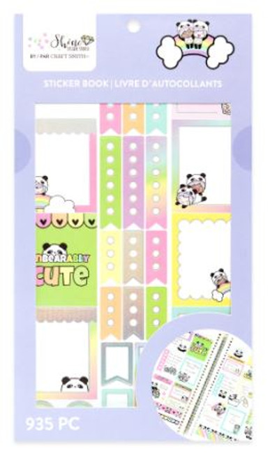 Craft Smith - Shine Sticker Studio - Sticker Book - Panda Rainbow