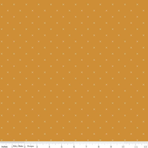 Riley Blake Fabric - Bee Cross Stitch - Lori Holt - Butterscotch #C745-BUTTER