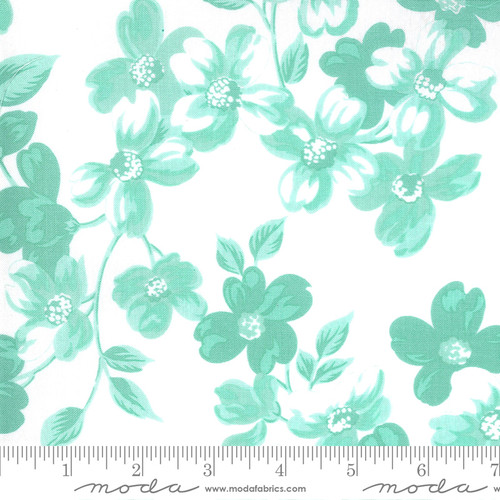 Moda Fabric - Sunday Stroll - Bonnie & Camille - White Aqua #55220 24