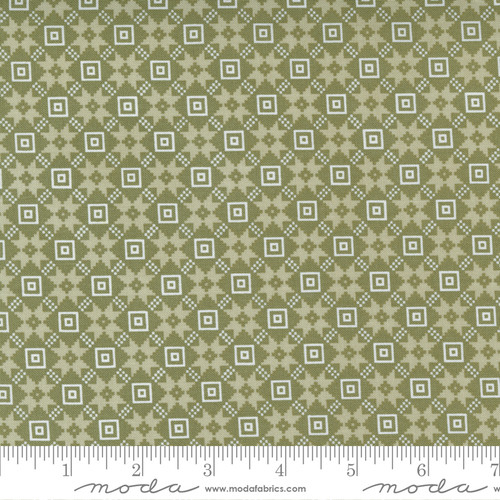 Moda Fabric - Christmas Morning - Lella Boutique - Bright Star Blender Quilt Block Farmhouse Pine #5144 15