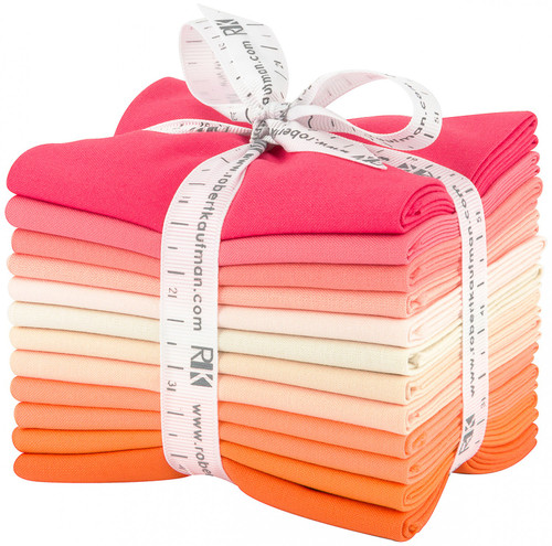 Robert Kaufman Fabric Precuts - Fat Quarter Bundle - Kona Cotton - Melon Ball Palette