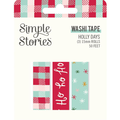 Carpe Diem - Simple Stories - Holly Days Washi Tape - Set of 3