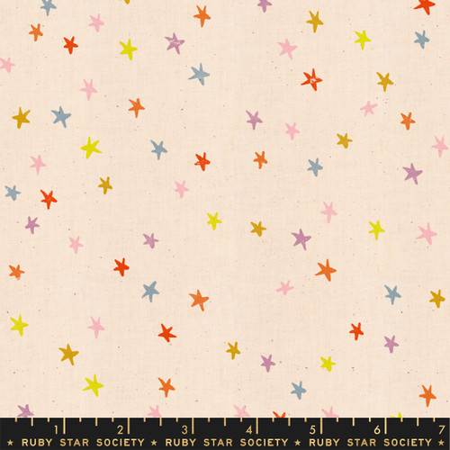 Moda Fabric - Ruby Star Society - Starry by Alexia Abegg - Basic Blender Star Night Sky Space Moon - Rainbow #RS4006 13