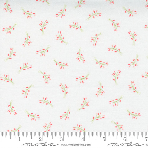 Moda Fabric - Beautiful Day - Corey Yoder - Sprigs Blender Branch Leaf White Multi #29134 21