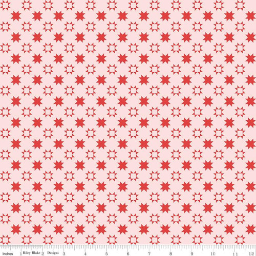 Riley Blake Fabric - Quilt Fair by Tasha Noel - Quilty Stars Pink #C11356-PINK