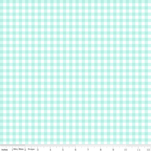 Riley Blake Fabric - Quilt Fair by Tasha Noel - Gingham Aqua #C11357-AQUA