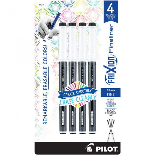 Pilot Frixion Fineliner Black - Set of 4