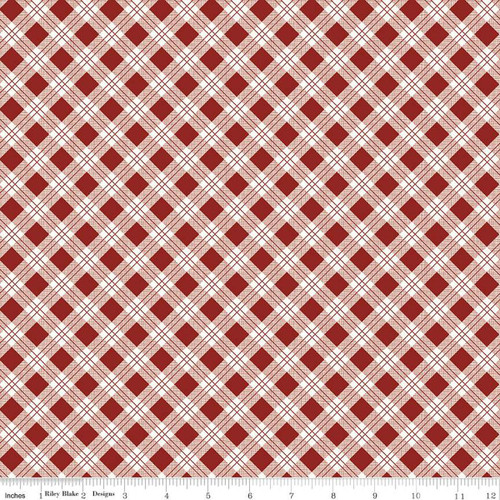 Riley Blake Fabric - Bee Plaids by Lori Holt - Scarecrow Barn Red #C12020R-BARNRED