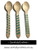 10 Wood Cutlery Spoons - Aqua - Polka Dot, Stripe, Chevron #WSC8