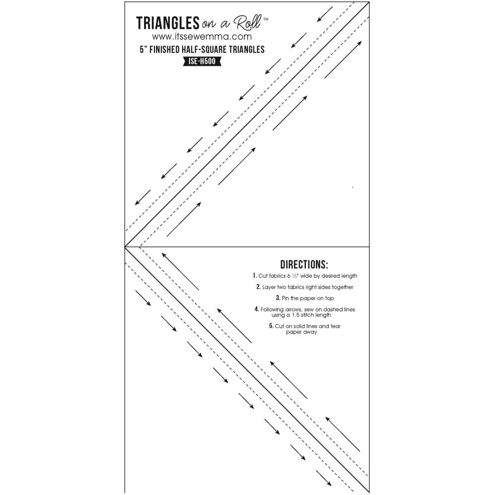 It's Sew Emma HalfSquare Triangles On A Roll 5" Finished Size CarefullyCrafted