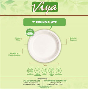 7inch Round Sugarcane Plate