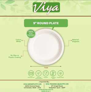 9inch Round Sugarcane Plate